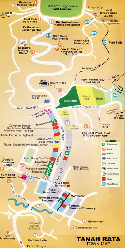 Map CAMERON HIGHLAND : PORT DICKSON
